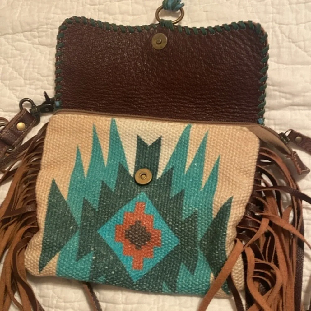 Myra Bag Drizzle Crossbody Bag Fringe Southwest Aztec Cowgirl Boho Handbag Purse